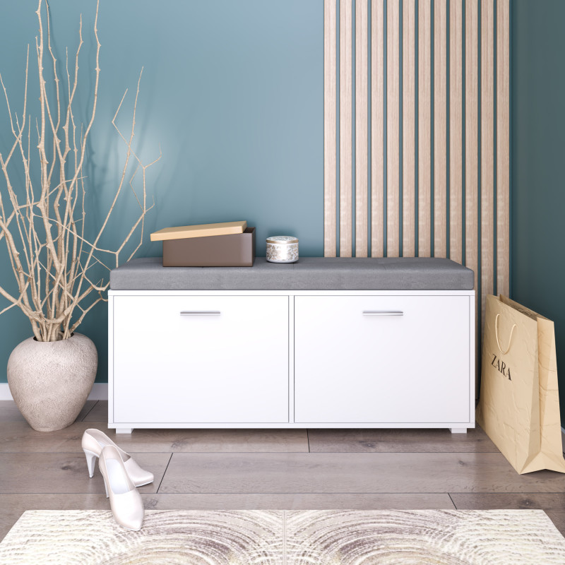 Shoe cabinet with upholstered top (#3520)
